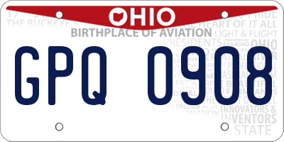 OH license plate GPQ0908