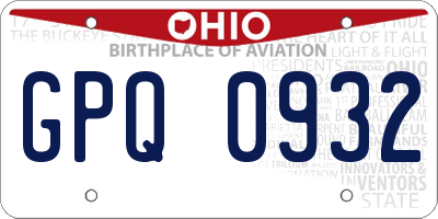 OH license plate GPQ0932