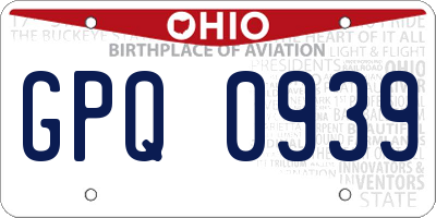 OH license plate GPQ0939