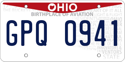 OH license plate GPQ0941