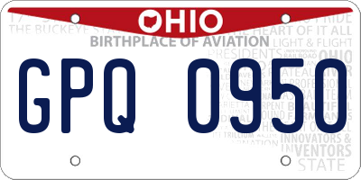 OH license plate GPQ0950