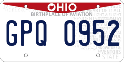 OH license plate GPQ0952