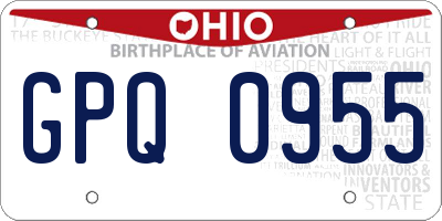 OH license plate GPQ0955