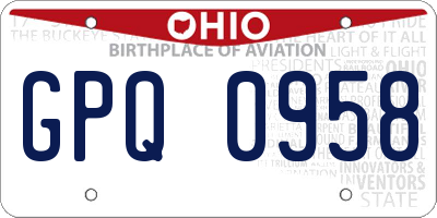 OH license plate GPQ0958