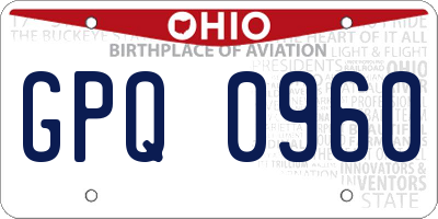 OH license plate GPQ0960