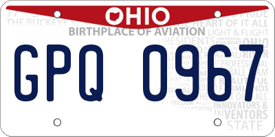OH license plate GPQ0967