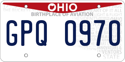 OH license plate GPQ0970