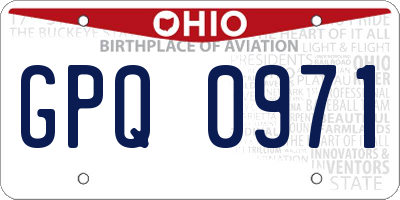 OH license plate GPQ0971