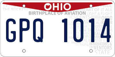 OH license plate GPQ1014