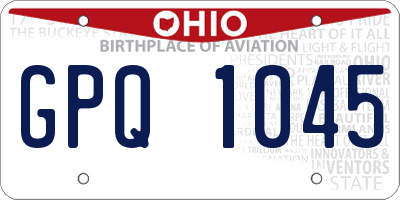 OH license plate GPQ1045