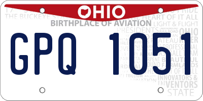 OH license plate GPQ1051