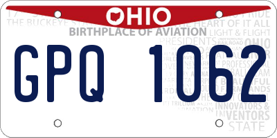 OH license plate GPQ1062