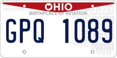 OH license plate GPQ1089