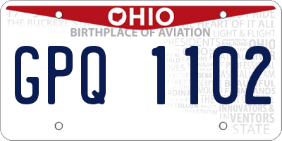 OH license plate GPQ1102