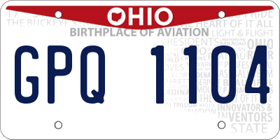 OH license plate GPQ1104