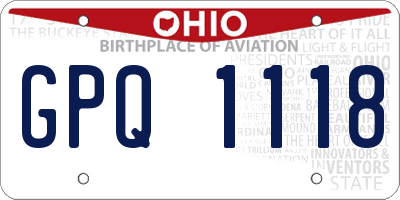 OH license plate GPQ1118