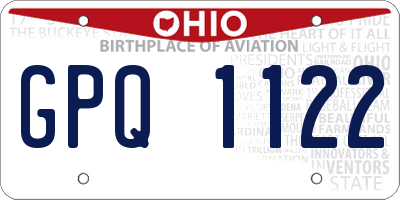 OH license plate GPQ1122