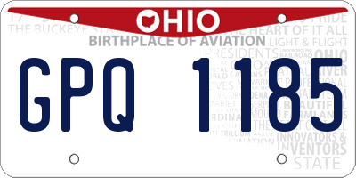 OH license plate GPQ1185