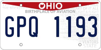 OH license plate GPQ1193