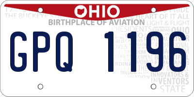 OH license plate GPQ1196