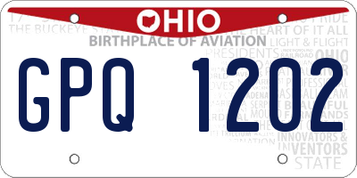 OH license plate GPQ1202
