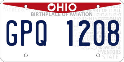 OH license plate GPQ1208