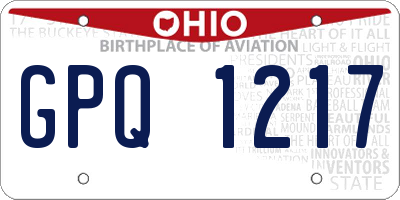 OH license plate GPQ1217