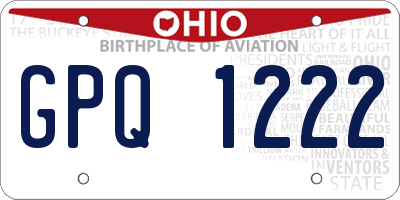 OH license plate GPQ1222