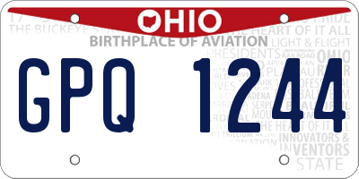 OH license plate GPQ1244