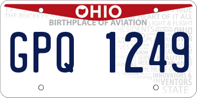 OH license plate GPQ1249