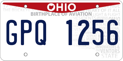 OH license plate GPQ1256