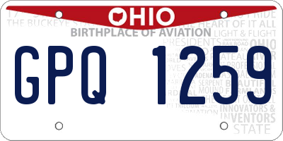 OH license plate GPQ1259