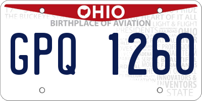 OH license plate GPQ1260