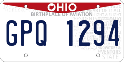 OH license plate GPQ1294
