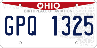 OH license plate GPQ1325