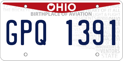OH license plate GPQ1391