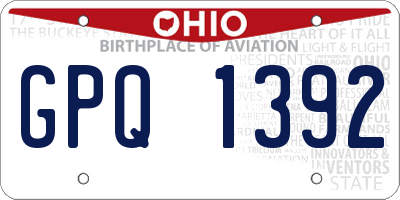 OH license plate GPQ1392