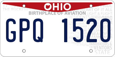 OH license plate GPQ1520