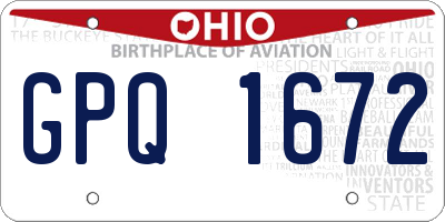 OH license plate GPQ1672