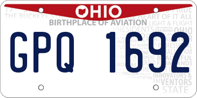 OH license plate GPQ1692