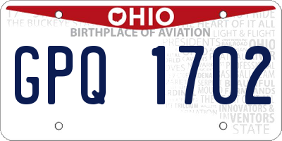 OH license plate GPQ1702