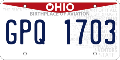 OH license plate GPQ1703