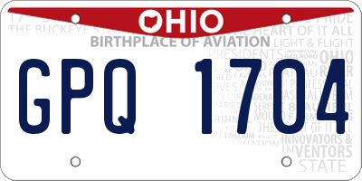 OH license plate GPQ1704