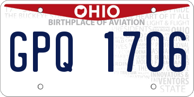 OH license plate GPQ1706