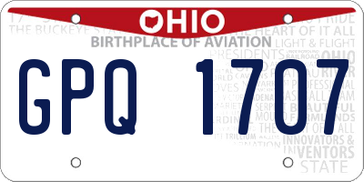OH license plate GPQ1707