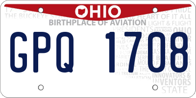 OH license plate GPQ1708