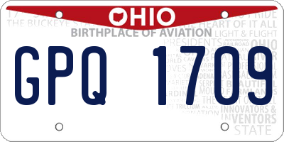OH license plate GPQ1709