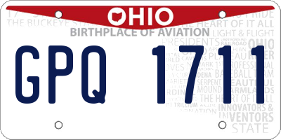 OH license plate GPQ1711
