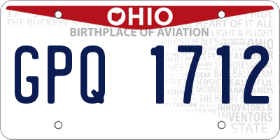 OH license plate GPQ1712