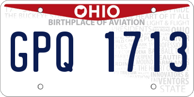 OH license plate GPQ1713